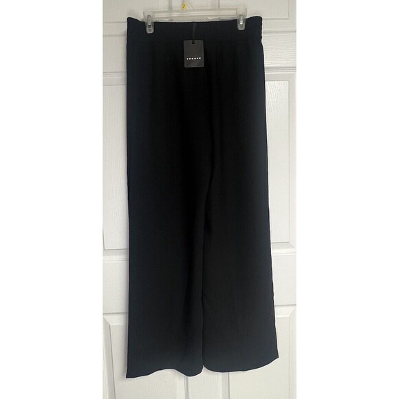NWT Trouve Black Slit Sides Pants Size Medium Elastic Waist - Picture 3 of 7